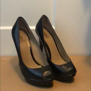 Black peep toes size 6